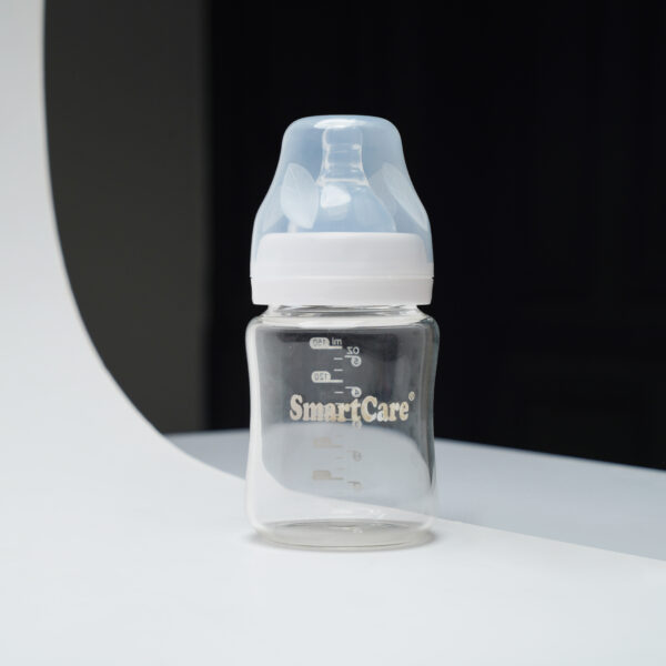 SmartCare Wide Neck Glass Feeding Bottle (5 Oz)