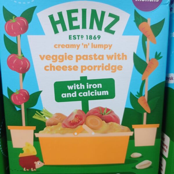 HEINZ creamy 'n' lumpy veggie pasta with cheese porridge with iron & calcium (7+ month)