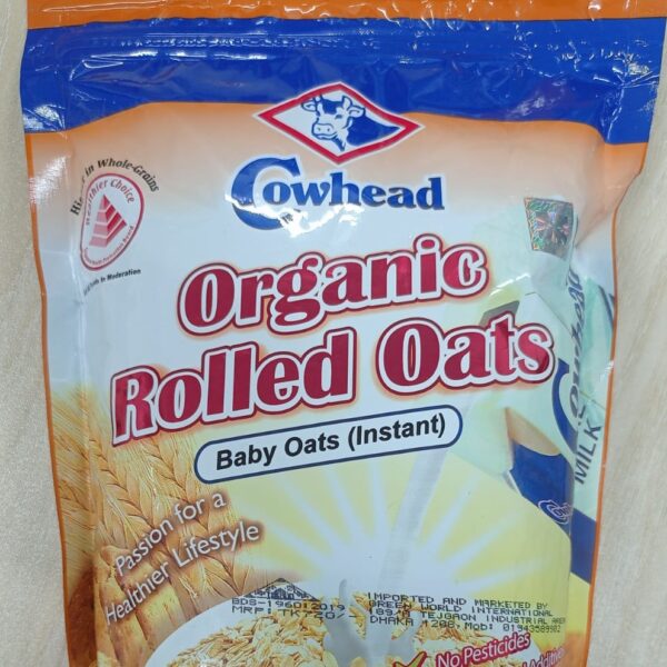 Cowhead Organic Rolled Oats(Baby oats instant)500gm