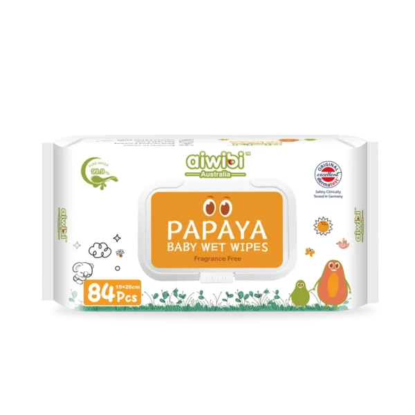 Fresh Organic Care Wipes Papaya 84Pcs